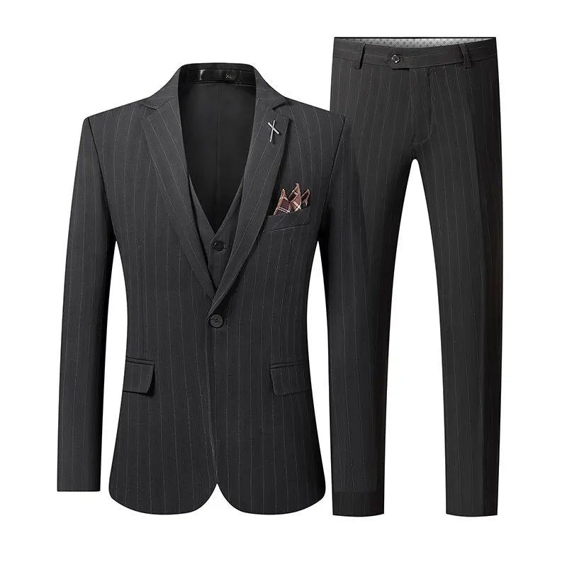 Hommes Britannique Mince Formel Classique Gentleman Blazer Mâle Solide Costumes Décontractés - Gris Clair