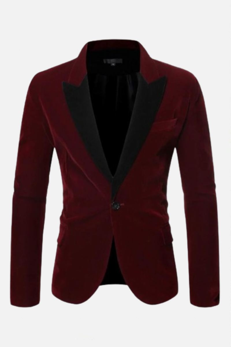 Hommes Costume Veste Blazer Décontracté Patchwork Couleur Un Bouton