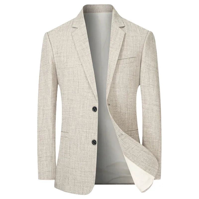 Hommes Costume Veste Mince Blazers Printemps Automne Solide D'affaires Décontracté Vêtements Blazer Manteaux - Bleu Clair