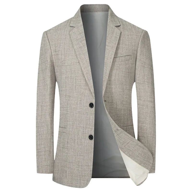 Hommes Costume Veste Mince Blazers Printemps Automne Solide D'affaires Décontracté Vêtements Blazer Manteaux - Bleu Clair