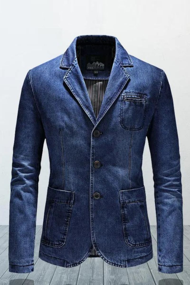 Hommes Denim Blazers Mâle Manteau Surdimensionné Printemps Automne Jolie Blazer Vêtements Veste D'extérieur