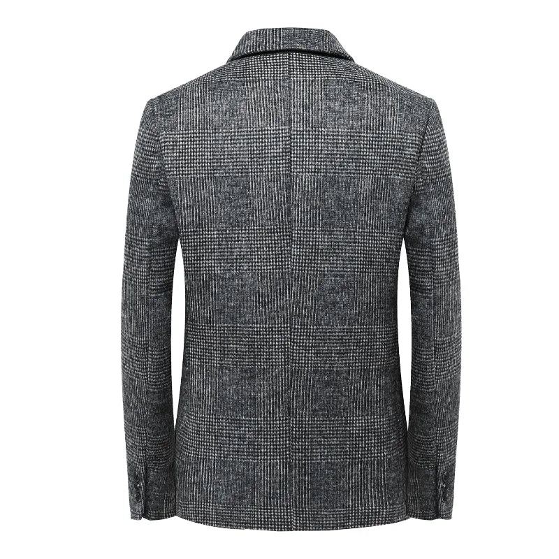 Laine Chaude Hommes Pour Blazer Automne Hiver Smart Décontracté Classique Simple Boutonnage - Gris