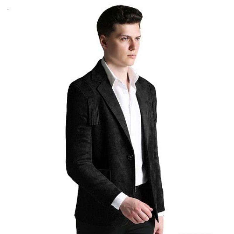 Veste Blazer Homme Coupe Cintrée Classique - Noir