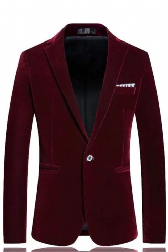 Veste De Costume Pour Hommes D'affaires Décontractée Robe De Mariée En Velours Doré Blazer De Manteau De D'hôte