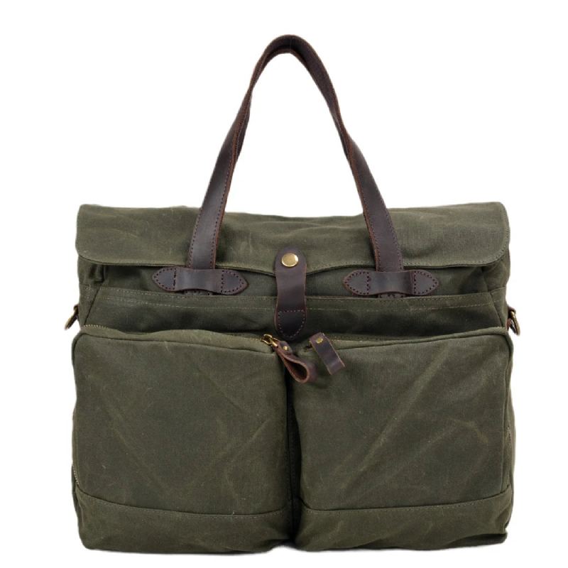 Mallette D'affaires De Loisirs Sac En Toile De Voyage Porte-documents Sac De Messager Portable - Vert Armée