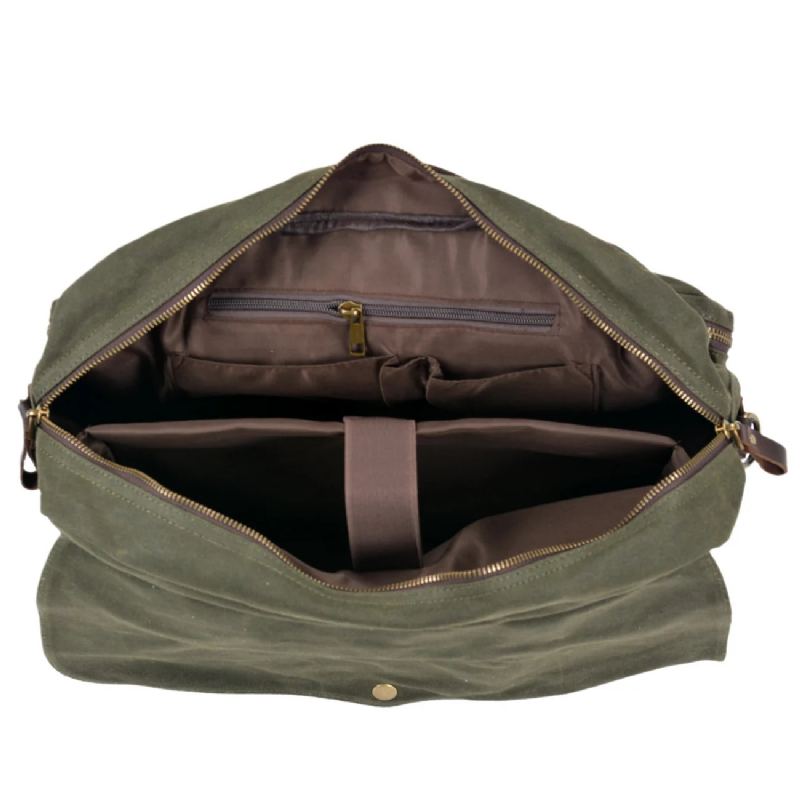 Mallette D'affaires De Loisirs Sac En Toile De Voyage Porte-documents Sac De Messager Portable - Vert Armée