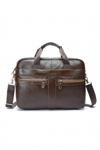 Mallette De Voyage Rétro En Cuir Pour Hommes D'affaires Ordinateur Portable 15.6 Pouces Sac Messager Design