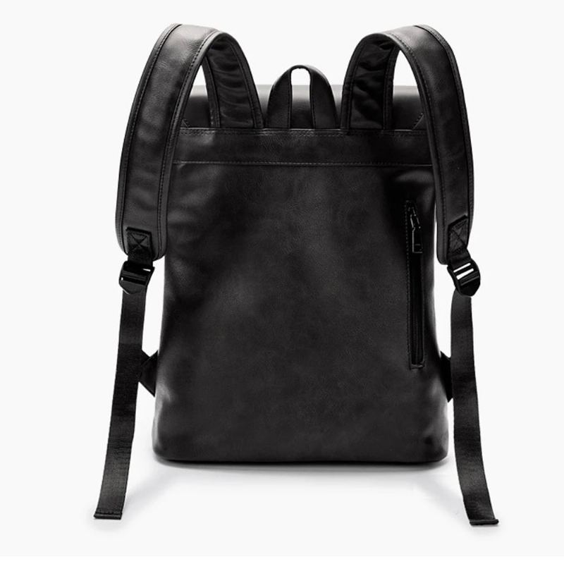 Sac À Dos En Cuir Pour Hommes Sac À Dos Rétro Étanche De Qualité Supérieure Voyage En Plein Air - Noir