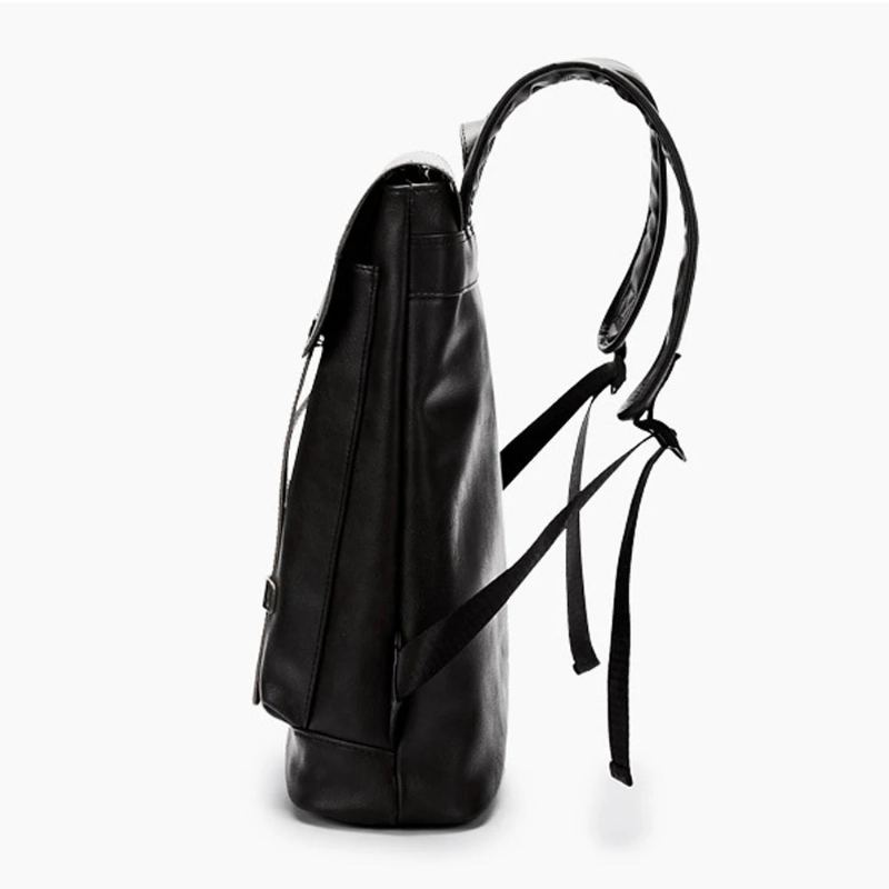 Sac À Dos En Cuir Pour Hommes Sac À Dos Rétro Étanche De Qualité Supérieure Voyage En Plein Air - Noir