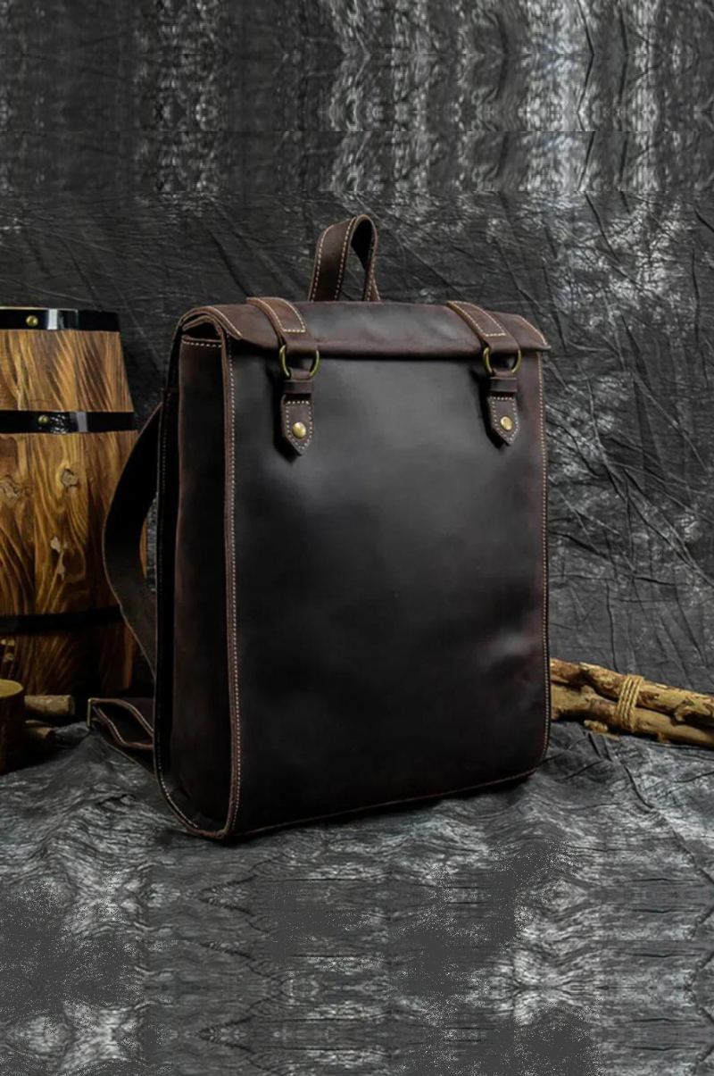 Sac À Dos En Cuir Véritable Pour Hommes Sac À Dos En De Vache Sac De Voyage En Plein Air