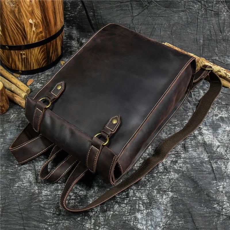 Sac À Dos En Cuir Véritable Pour Hommes Sac À Dos En De Vache Sac De Voyage En Plein Air - Café