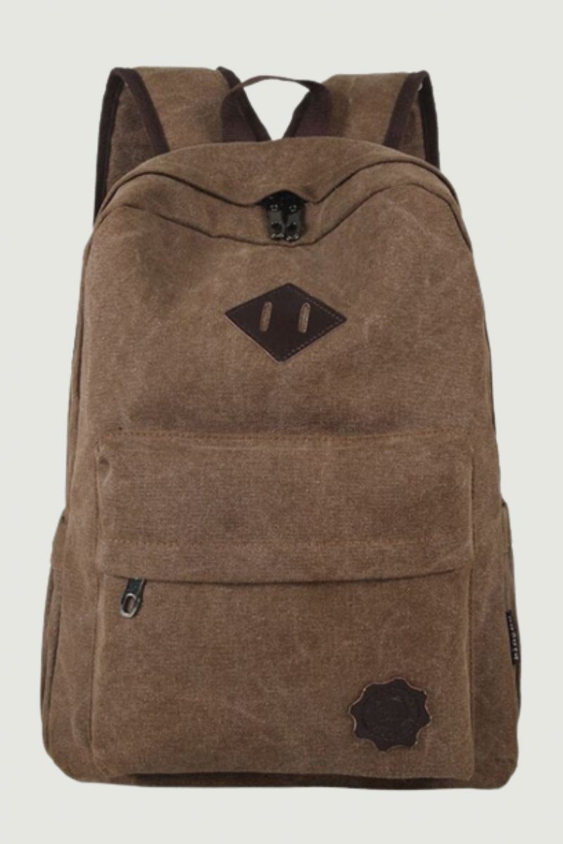 Sac À Dos Rétro En Toile Durable Pour Hommes Sac D'école D'université Solide Adolescents Capacité De Plein Air Sac À Dos De Voyage De Camping