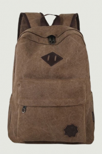 Sac À Dos Rétro En Toile Durable Pour Hommes Sac D'école D'université Solide Adolescents Capacité De Plein Air Sac À Dos De Voyage De Camping