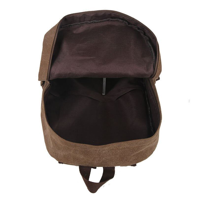 Sac À Dos Rétro En Toile Durable Pour Hommes Sac D'école D'université Solide Adolescents Capacité De Plein Air Sac À Dos De Voyage De Camping - Noir