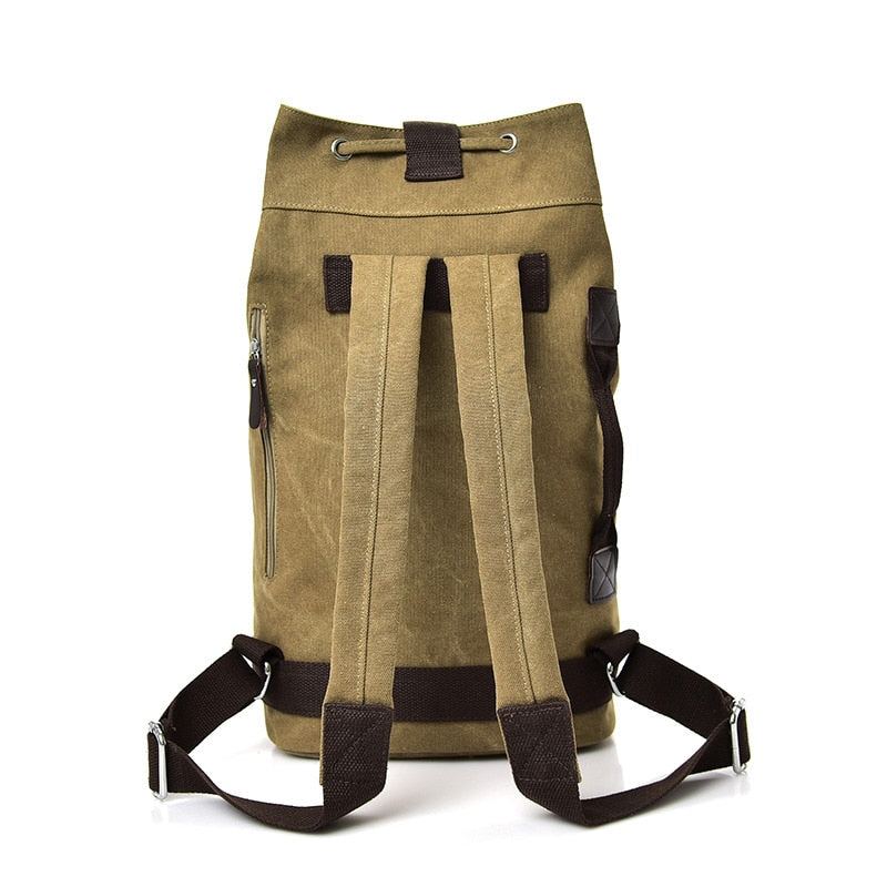 Sac De Voyage Homme Grande Capacité Sac À Dos D'alpinisme Hommes Toile Seau Sacs À Bandoulière À Dos En - Noir