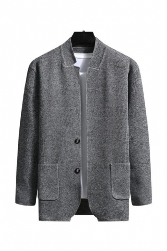 Automne Slim Fit Tricot Blazer Hommes Haut Cardigan Pull Manteaux Décontractés Veste Vêtements Tricotés