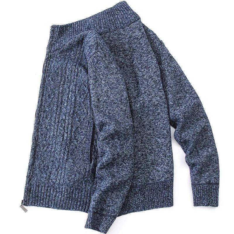 Cardigan Hommes Pull Automne Hiver Vestes Tricoté Manteau Décontracté - Bleu