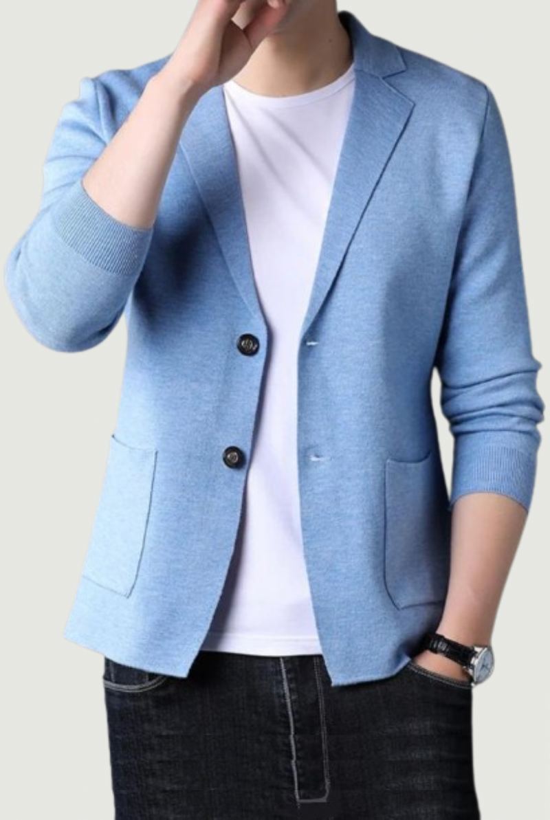 Cardigan Simple En Laine Pour Hommes Manteau Veste Tricotée Classique Costume Pull Tricoté Printemps