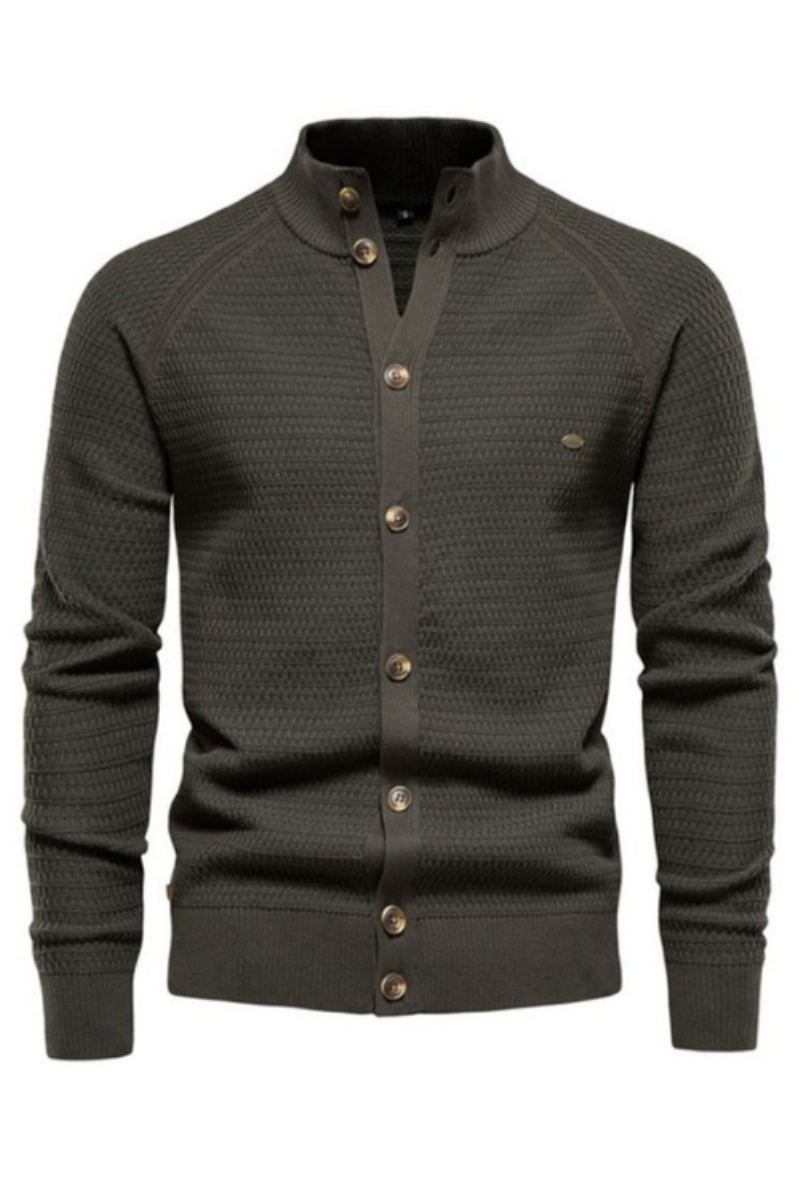 Cardigan Tricoté En Coton Pour Hommes Pull À Col Montant Avec Boutons De Haute Qualité De Styliste Nouvelle Collection Hiver