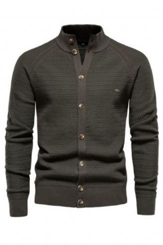 Cardigan Tricoté En Coton Pour Hommes Pull À Col Montant Avec Boutons De Haute Qualité De Styliste Nouvelle Collection Hiver