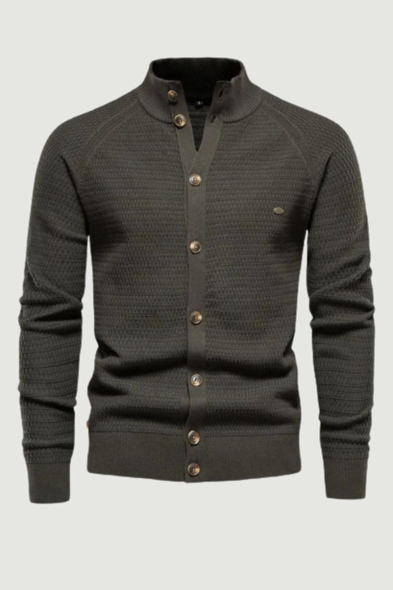 Cardigan Tricoté En Coton Pour Hommes Pull À Col Montant De Styliste Hiver