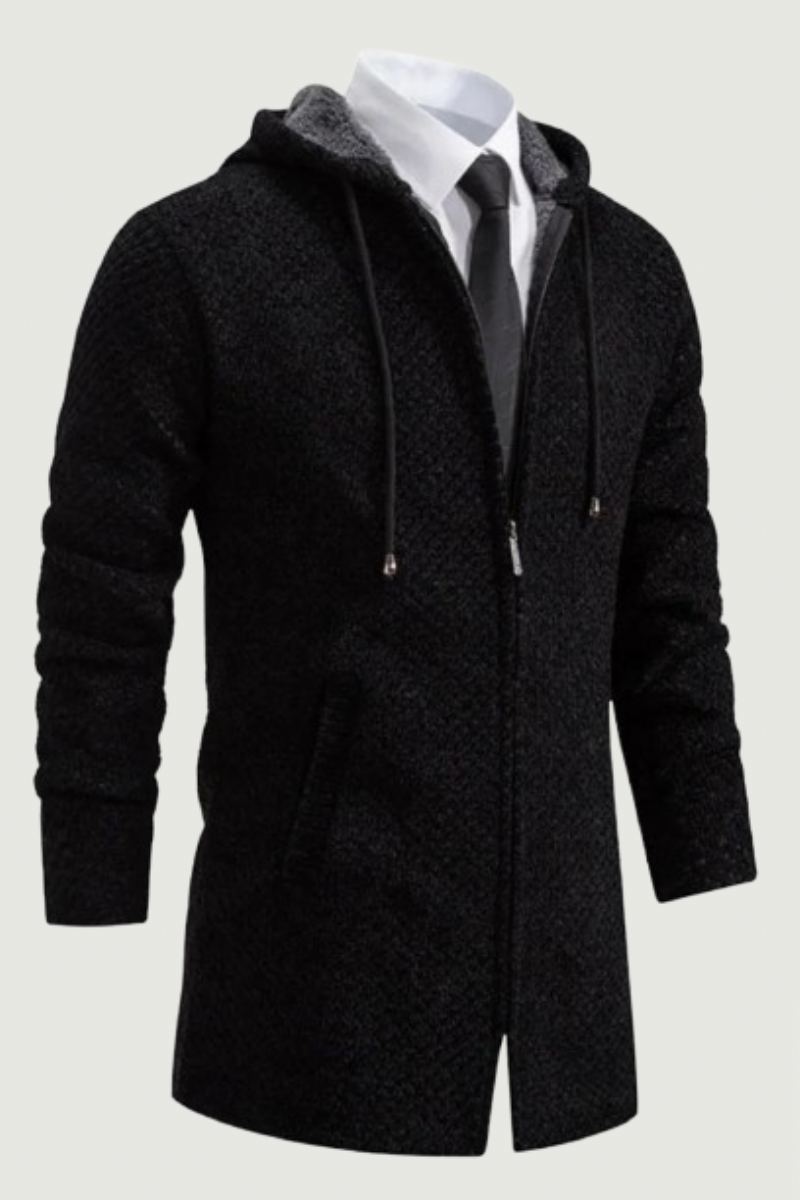 Cardigan Tricoté Mi-long Pour Hommes Veste Pull Ample Décontractée En Peluche Et Épais Vêtements D'extérieur