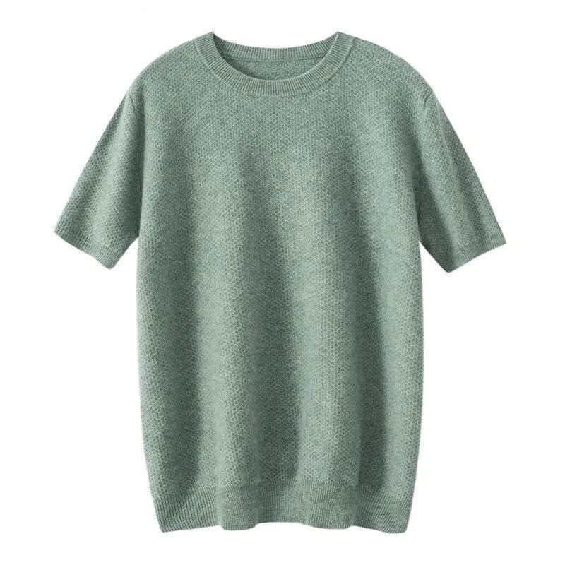 Chandails En Cachemire Col Rond Pour Hommes Nouveau T-shirt De Printemps En Tricot Jeunes Haut De Gamme De Ample - Noir