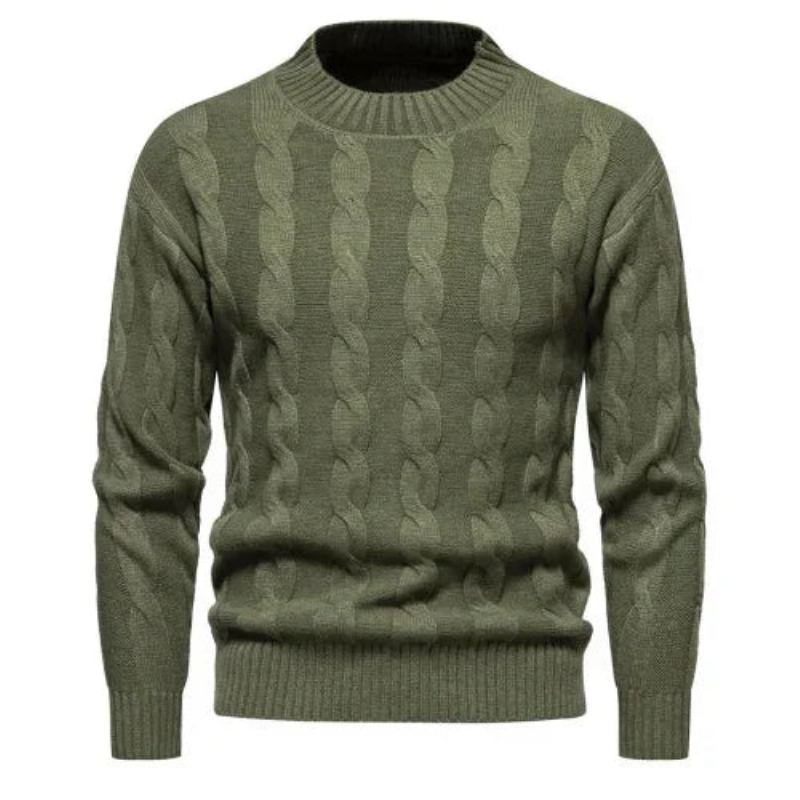 Chandails Vêtements Hiver Vintage Pull Hommes Manteaux Solide Rayé Col Roulé Automne - Noir