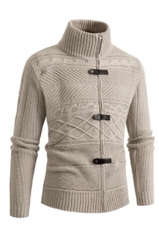 Hiver Chaud Hommes Décontracté Coupe Ajustée Chandails Cardigan Cornes Épais Pull Bouton Couche De Finition