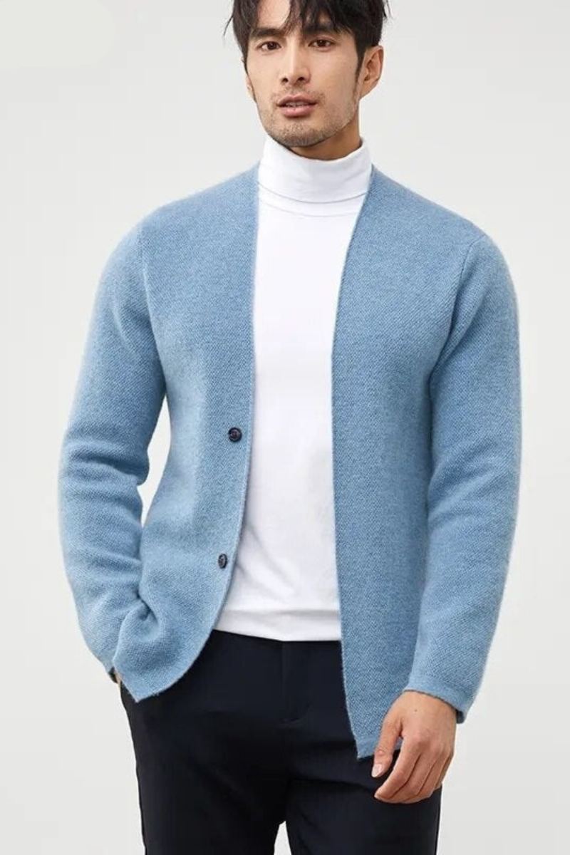 Manteau En Cachemire D'automne Pour Hommes Pull Cardigan Jeunes Veste Épaisse En Tricot Chemise À Bascule Haut De Gamme