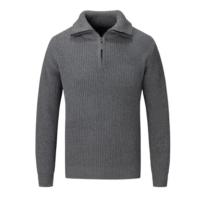 Polos Tricotés Pour Hommes Pull-over Hauts Slim Fit Automne Et Hiver - Gris