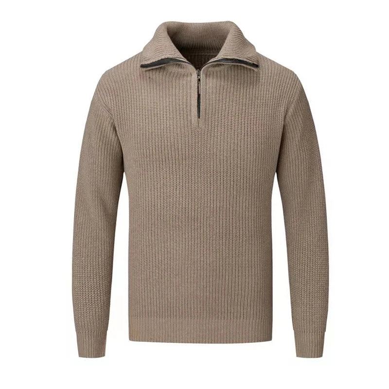 Polos Tricotés Pour Hommes Pull-over Hauts Slim Fit Automne Et Hiver - Gris