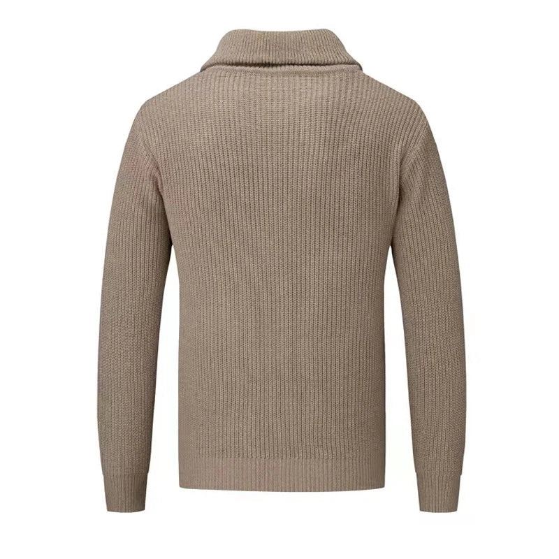 Polos Tricotés Pour Hommes Pull-over Hauts Slim Fit Automne Et Hiver - Gris