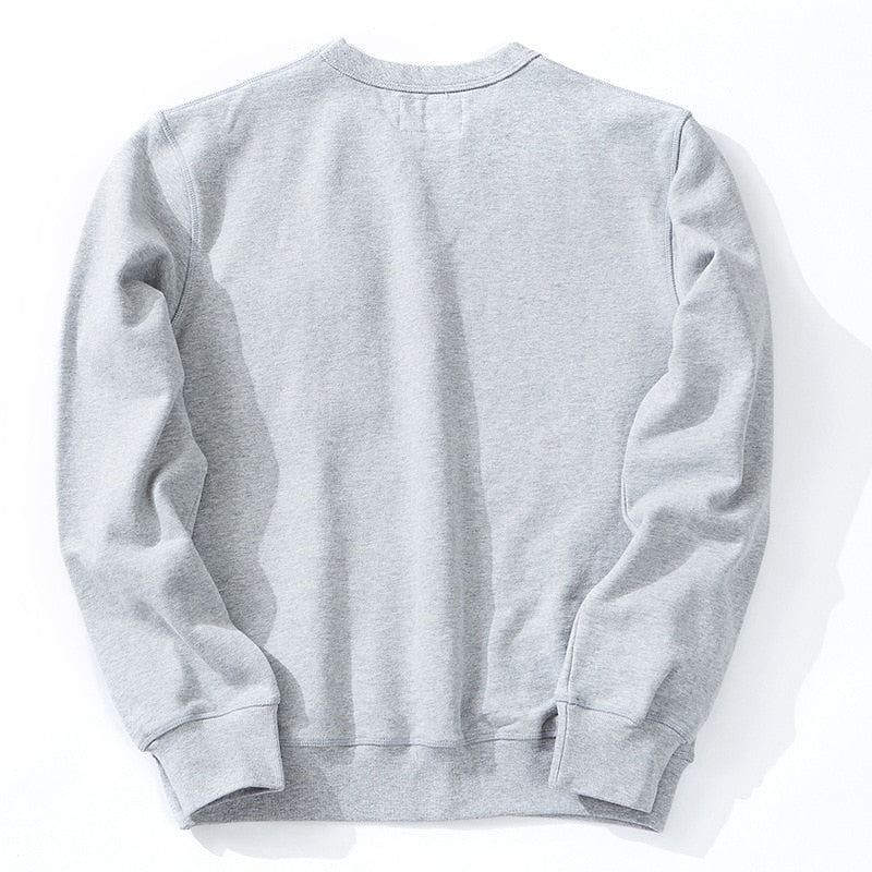 Pull À Col Rond Avec Poche Inférieure À Boucle Épaisse Pour Hommes Sweat À Capuche Essentiel Vêtements - Gris Clair