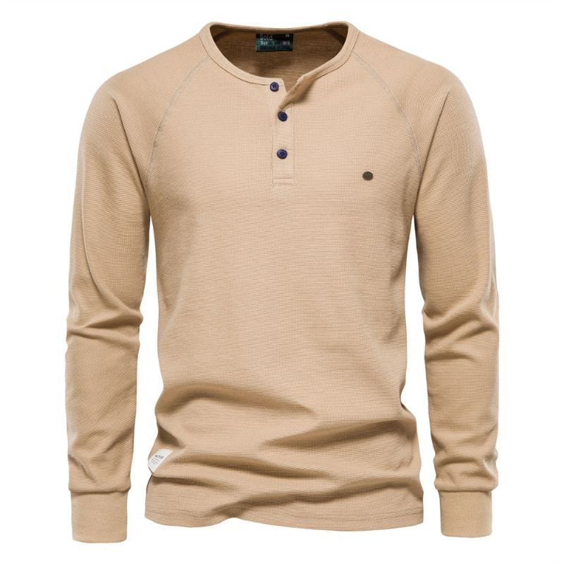 Pull Doux À Col Rond Pour Homme Vêtement Chaud Et Slim À Boutons Nouvelle Collection Automne - Blanc