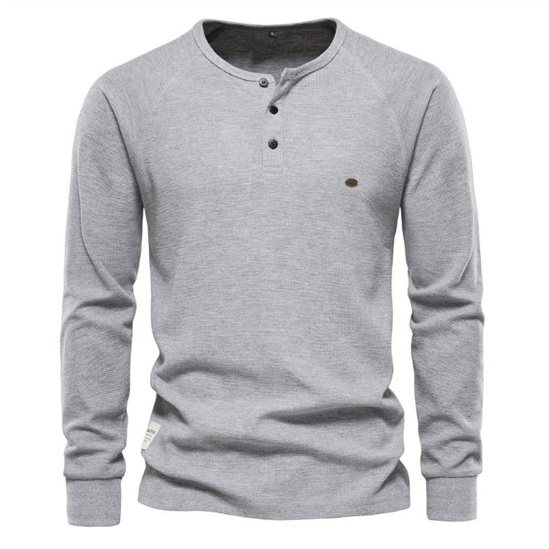 Pull Doux À Col Rond Pour Homme Vêtement Chaud Et Slim À Boutons Nouvelle Collection Automne - Blanc