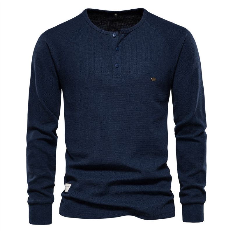 Pull Doux À Col Rond Pour Homme Vêtement Chaud Et Slim À Boutons Nouvelle Collection Automne - Blanc