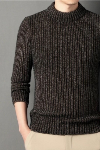 Pull Épais Et Chaud À Col Roulé Pour Homme Vêtement En Tricot Coupe Cintrée En Jersey Hiver