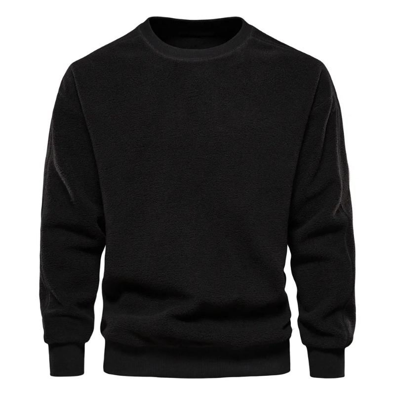 Pull Homme Automne Hiver Style Décontracté Simple Solide Haut - Noir