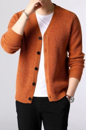 Pull Hommes Cardigan Épais Coupe Ajustée Pulls Tricots Chaud Hiver Style Vêtements De Sport Mâle