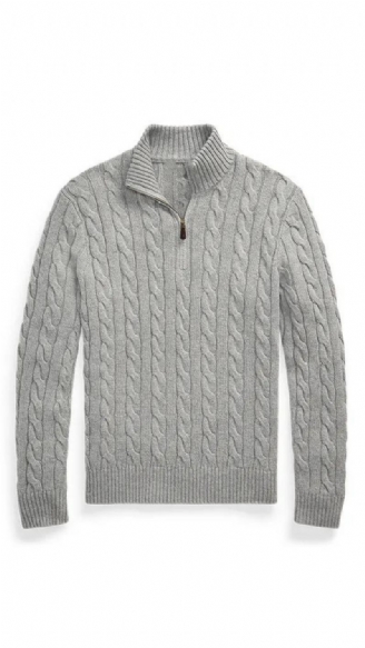 Pull En Laine Pour Hommes Gris Paul Ralph Cheval Décontracté Brodé Marque De Polo À Manches Longues Haut En Tricot