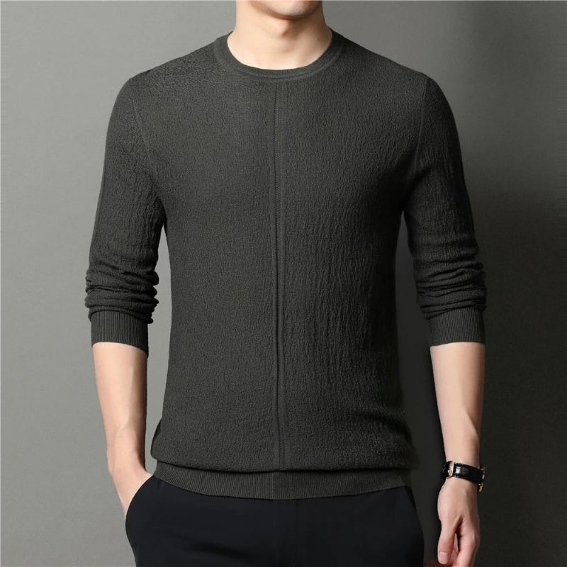 Pull En Laine Hommes Vêtements Automne Hiver Streetwear Tricots - Gris Foncé