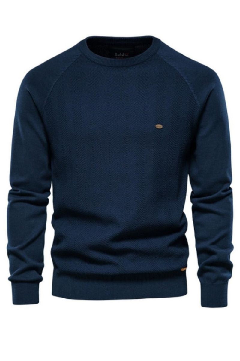 Pull À Manches Longues En Coton Pour Hommes Décontracté Couleur Unie Pulls Tricotés De Base Nouvelle Qualité D'hiver