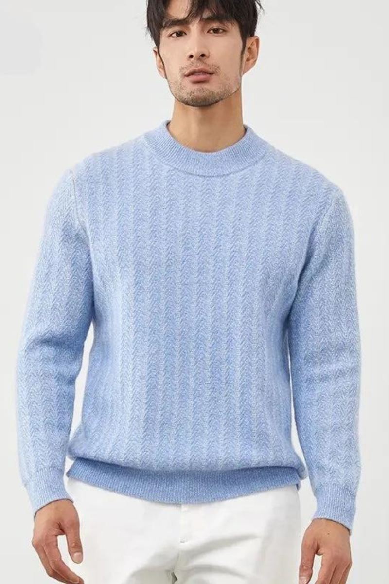 Pull En Pur Cachemire Pour Hommes À Col Rond Veste Épaisse En Tricot Haut De Gamme Chemise Chaude Jeunes