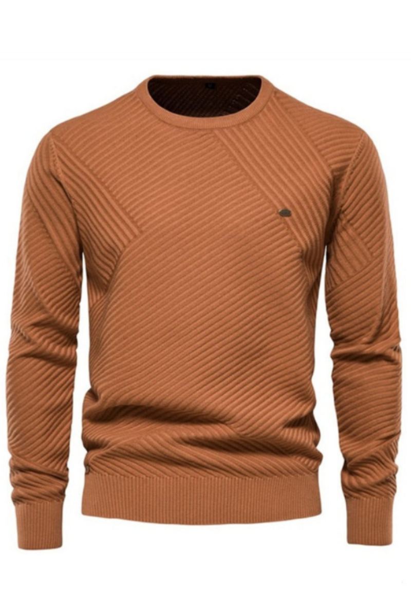 Pull Rayé À Col Rond Pour Homme Tricoté Décontracté De Haute Qualité Nouvelle Collection Hiver