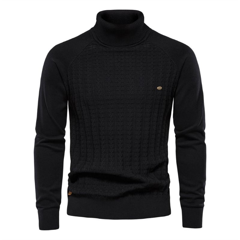 Pull Tricoté À Col Roulé Pour Homme Couleur Unie En Coton De Haute Qualité Chaud Décontracté Nouvelle Collection Hiver - Gris