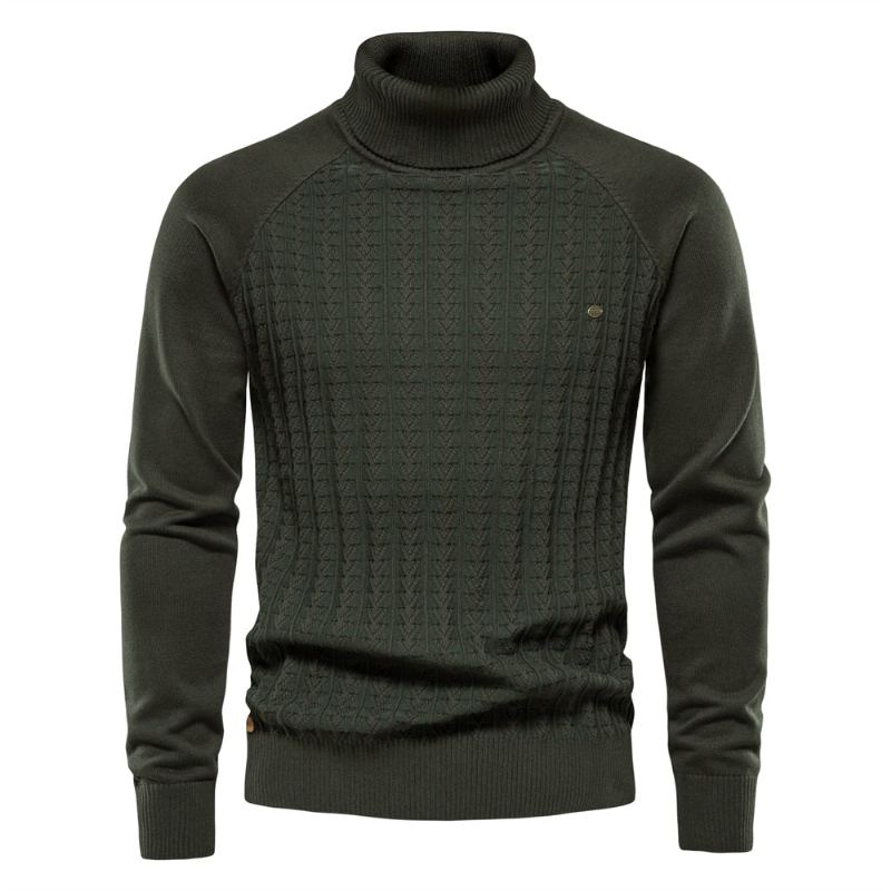 Pull Tricoté À Col Roulé Pour Homme Couleur Unie En Coton De Haute Qualité Chaud Décontracté Nouvelle Collection Hiver - Gris