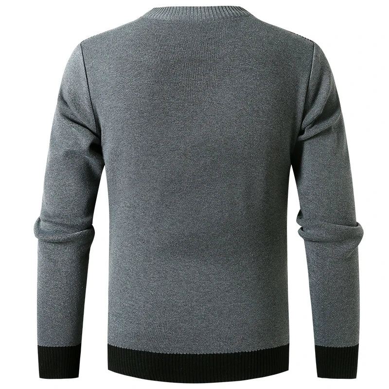 Pull Tricoté Pulls Hommes Mince Fermeture Éclair Col Montant Tricots Casual Solide Vêtements - Rouge