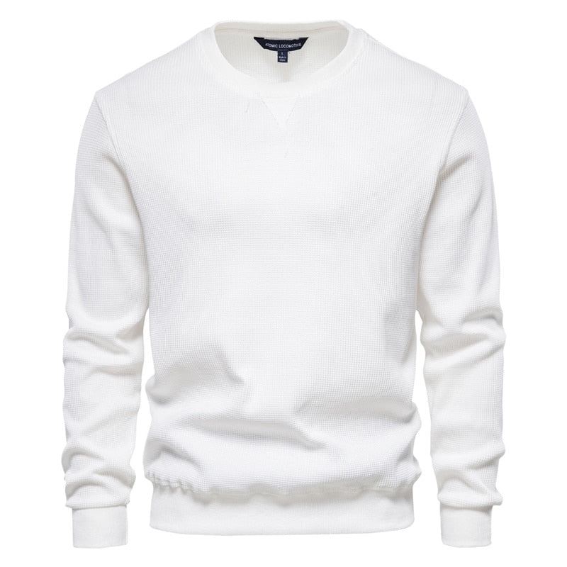 Sweat-shirt À Col Rond En Coton Pour Homme Décontracté Couleur Unie Pull À Capuche Nouvelle Mode D'automne Marque Simple - Vin