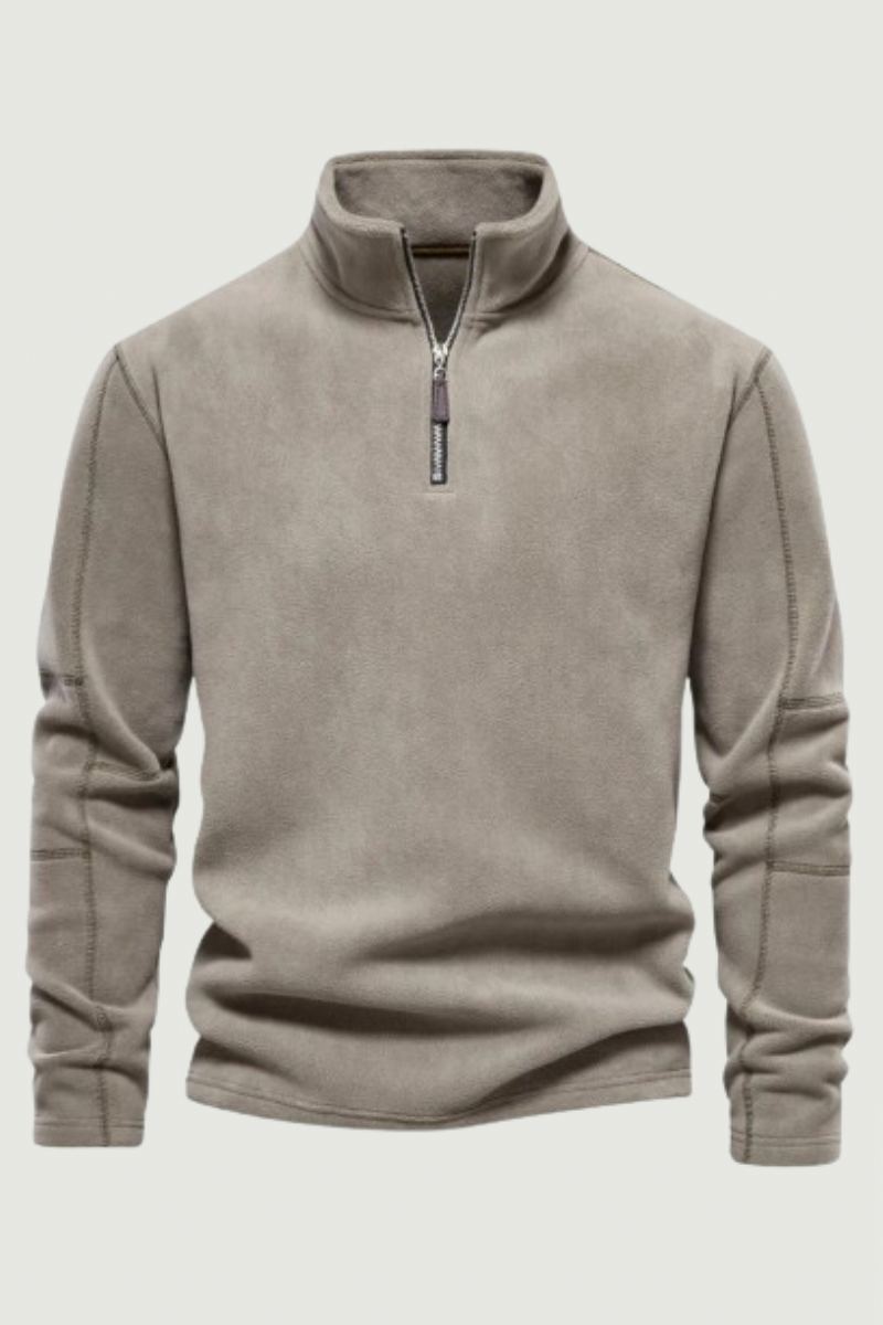 Sweat-shirt À Col Zippé Pour Homme Vêtement D'hiver Coupe-vent Veste